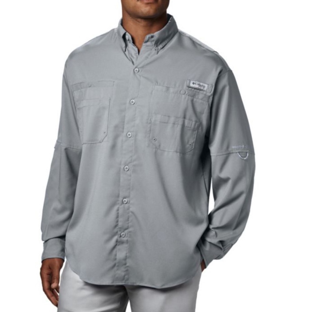 COLUMBIA Men's Tamiami II Long Sleeve Shirt Cool
Gray Size XL